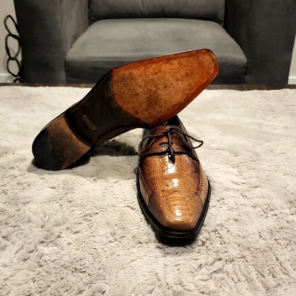 Men's Mezlan Two Tone Brown&Tan Ostrich (Excellent Condition) Size 12 - Picture 3 of 4